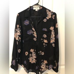 Cloth & Stone for Anthropologie floral lightweight button down top size small